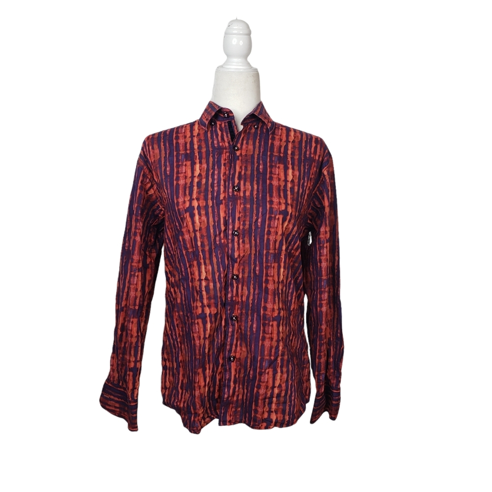 Visconti Uomo Colorful Striped Button Down Shirt Mens Size Small